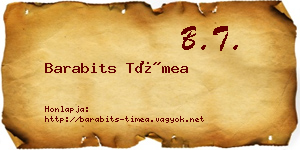 Barabits Tímea névjegykártya