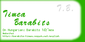 timea barabits business card